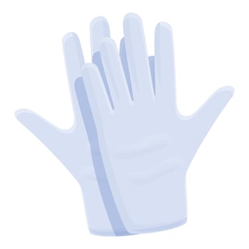 Protective medical gloves icon, cartoon style vector