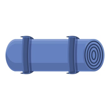 Carpet yoga mat icon, cartoon style vector