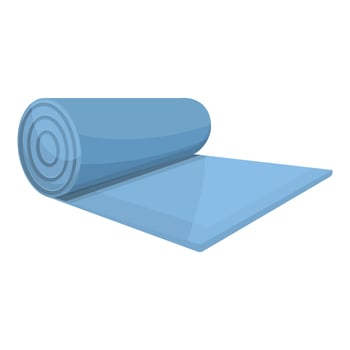 Rug yoga mat icon, cartoon style vector