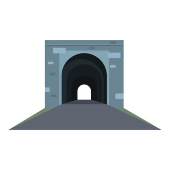 Metro tunnel icon, cartoon style vector