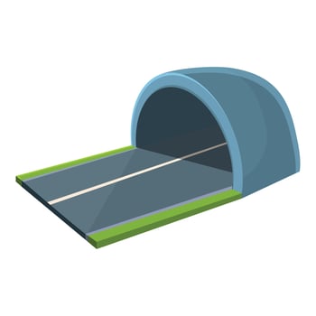 Arch tunnel icon, cartoon style vector