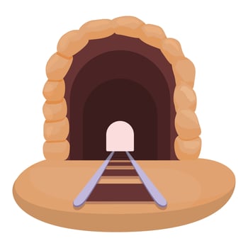 Tunnel icon, cartoon style vector