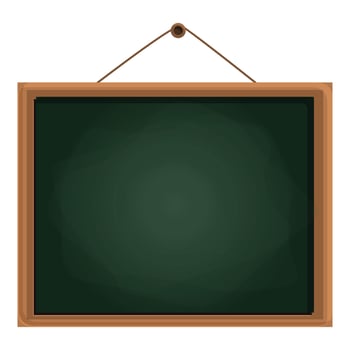 Student chalkboard icon, cartoon style vector