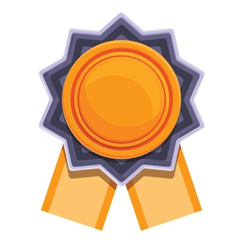 Degree emblem icon, cartoon style vector