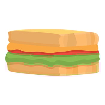 Sandwich icon, cartoon style vector