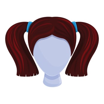 Girl wig icon, cartoon style vector