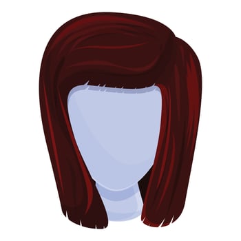 Office wig icon, cartoon style vector