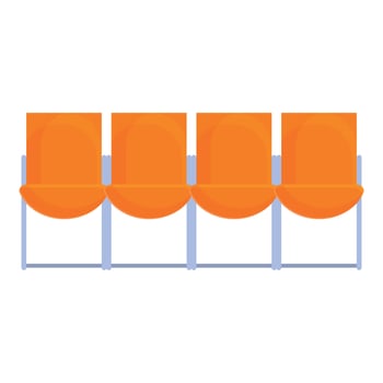 Airport seats icon, cartoon style vector