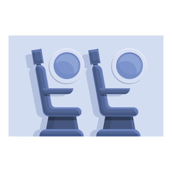 Plane seats icon, cartoon style vector