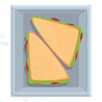 Sandwich airline food icon, cartoon style vector