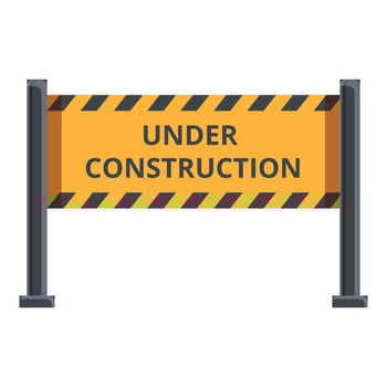 Under construction barrier icon, cartoon style vector