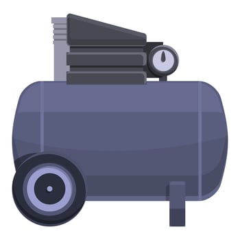 Airbrush compressor icon, cartoon style vector