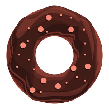 Cute cacao donut icon cartoon vector. Sugar cake vector