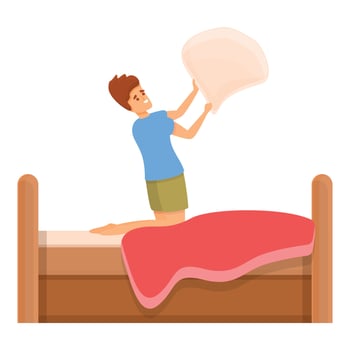 Insolent boy icon, cartoon style vector
