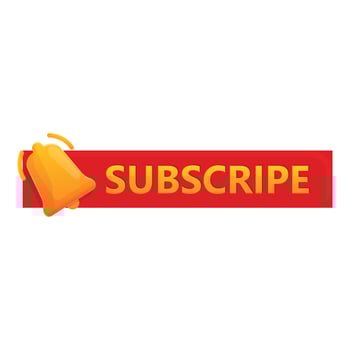 Subscribe bell icon, cartoon style vector