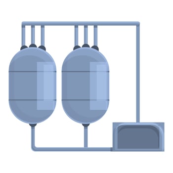 Cheese factory icon, cartoon style vector