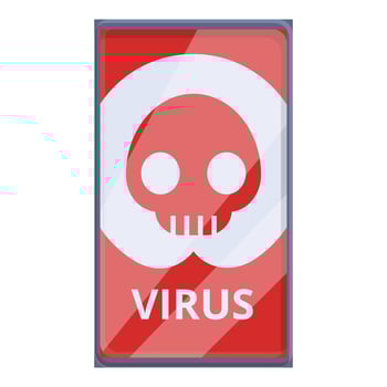 Virus malware smartphone icon, cartoon style vector