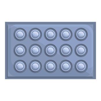 Steel cipher icon, cartoon style vector