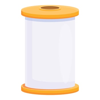 White thread icon, cartoon style vector