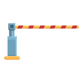Paid parking barrier icon, cartoon style vector