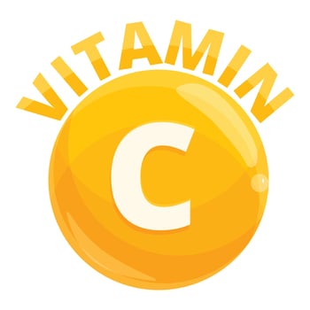 Vitamin c icon, cartoon style vector