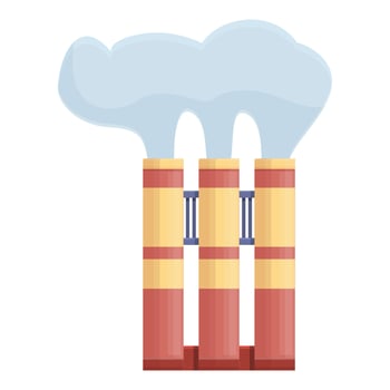 Industrial chimney icon, cartoon style vector