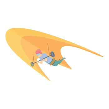 Fast hang glider icon, cartoon style vector