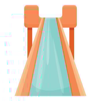 Water park speed slide icon, cartoon style vector