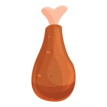 Chicken leg icon, cartoon style vector