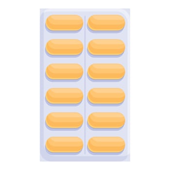 Blister pills icon cartoon vector. Medicine pack vector