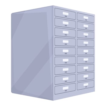Deposit room indoor icon, cartoon style vector