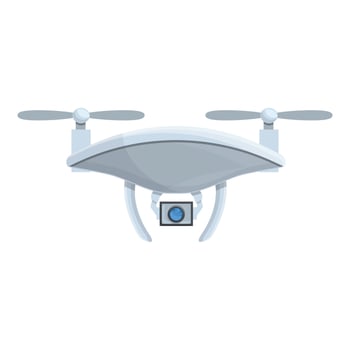 Drone video icon, cartoon style vector
