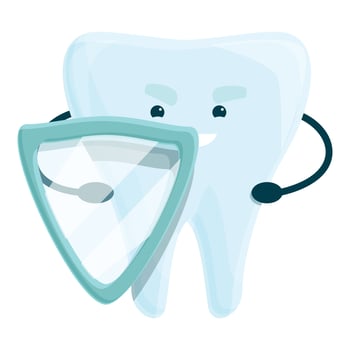 Teeth protection icon, cartoon style vector
