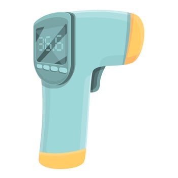 Laser thermometer up-to-date icon, cartoon style vector