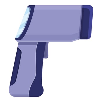 Medical laser thermometer icon, cartoon style vector