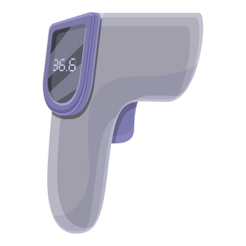 Professional laser thermometer icon, cartoon style vector