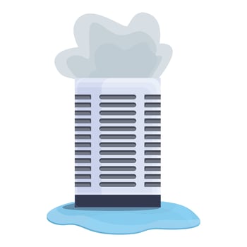 Broken air conditioner icon cartoon vector. Repair maintenance vector