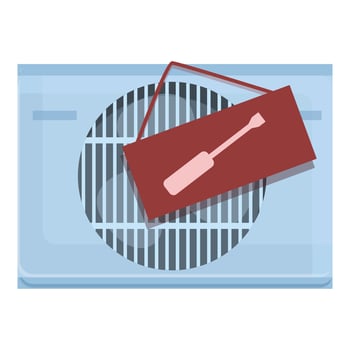 Air conditioner technician icon cartoon vector. Repair service vector