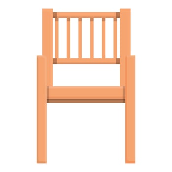 Outdoor wood chair icon cartoon vector. Wooden furniture vector