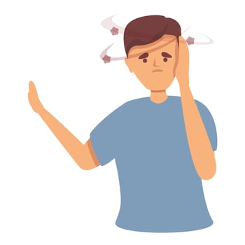 Cerebal pain icon cartoon vector. Brain dizzy vector