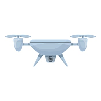 Run drone icon cartoon vector. Camera control vector