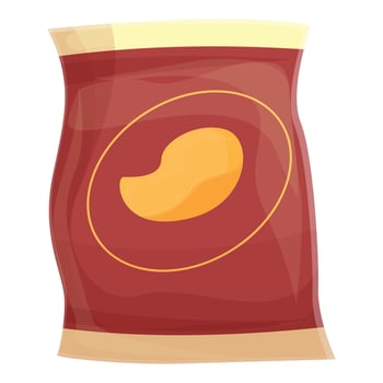 Spicy potato chips icon cartoon vector. Crunchy snack vector