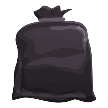 Full trash bag icon cartoon vector. Waste bin vector