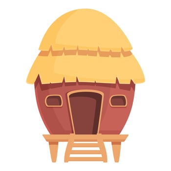 Jungle bungalow icon cartoon vector. Sea villa vector