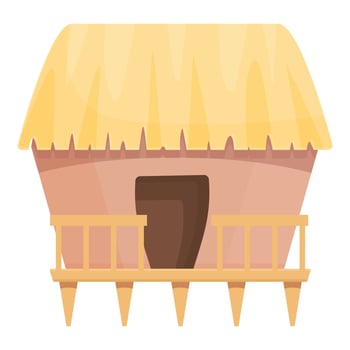 Island bungalow icon cartoon vector. Beach house vector
