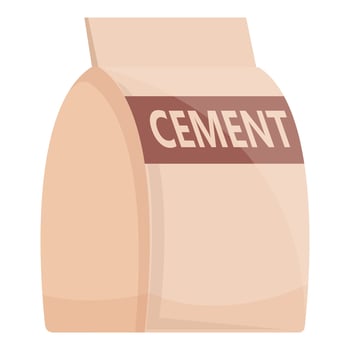 Mortar cement sack icon cartoon vector. Wall construction vector