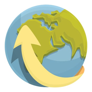 Plane trip icon cartoon vector. World travel vector