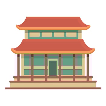Pagoda icon cartoon vector. China building vector