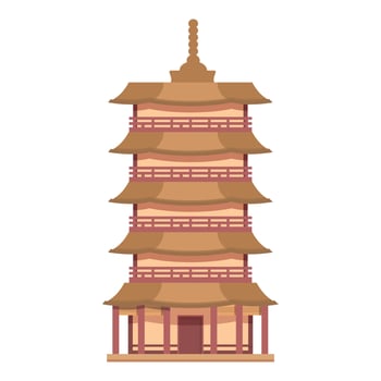 Landscape pagoda icon cartoon vector. China building vector