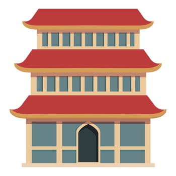 Chinese pagoda icon cartoon vector. Asian house vector